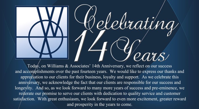 williams & associates celebrating anniversary 14