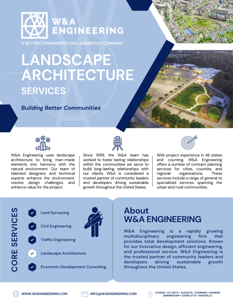 W&A Engineering Resource Library Landscape Architecture Services