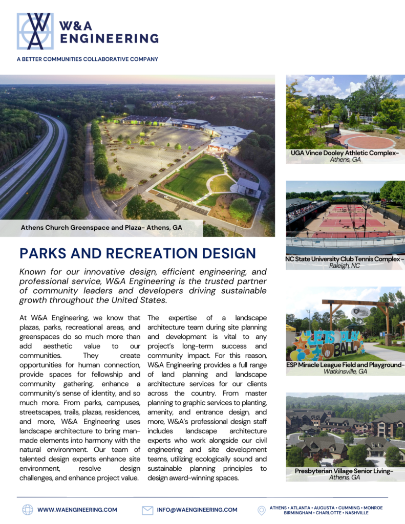 W&A Engineering Resource Library Parks and Rec Design